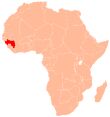 Landkarte, Lage von Guinea in Afrika